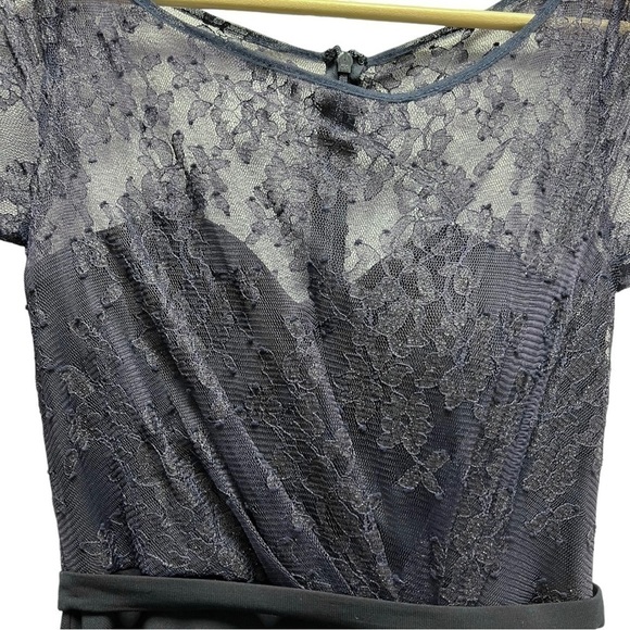 NWT JS Collections Navy Lace Gown Mesh Maxi Dress Size 4 - Picture 3 of 10